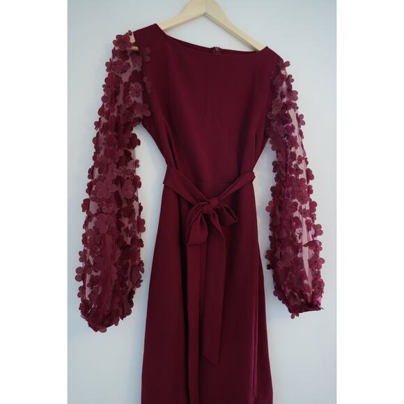 Velvet Flower Sleeve Dress Size Medium - Picture 4 of 5